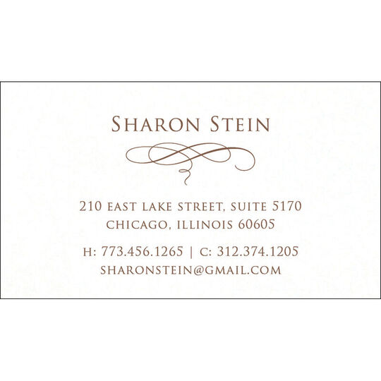 Ornate Scroll Letterpress Contact Cards